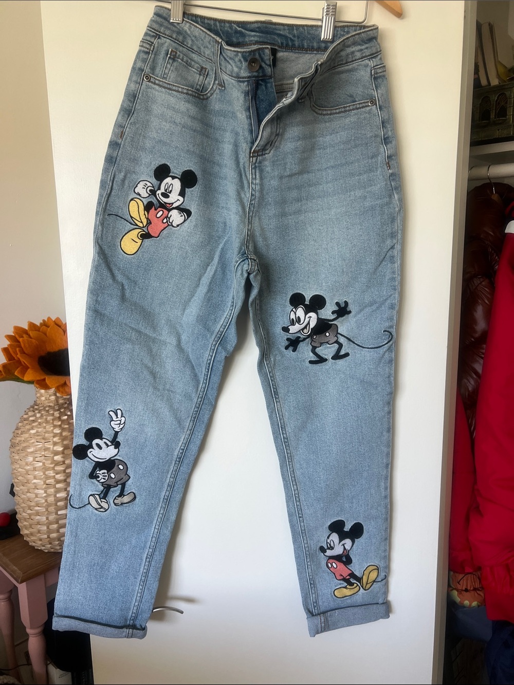 Her Universe Light Blue Mickey Mouse Boyfriend Jeans Disney adult fans